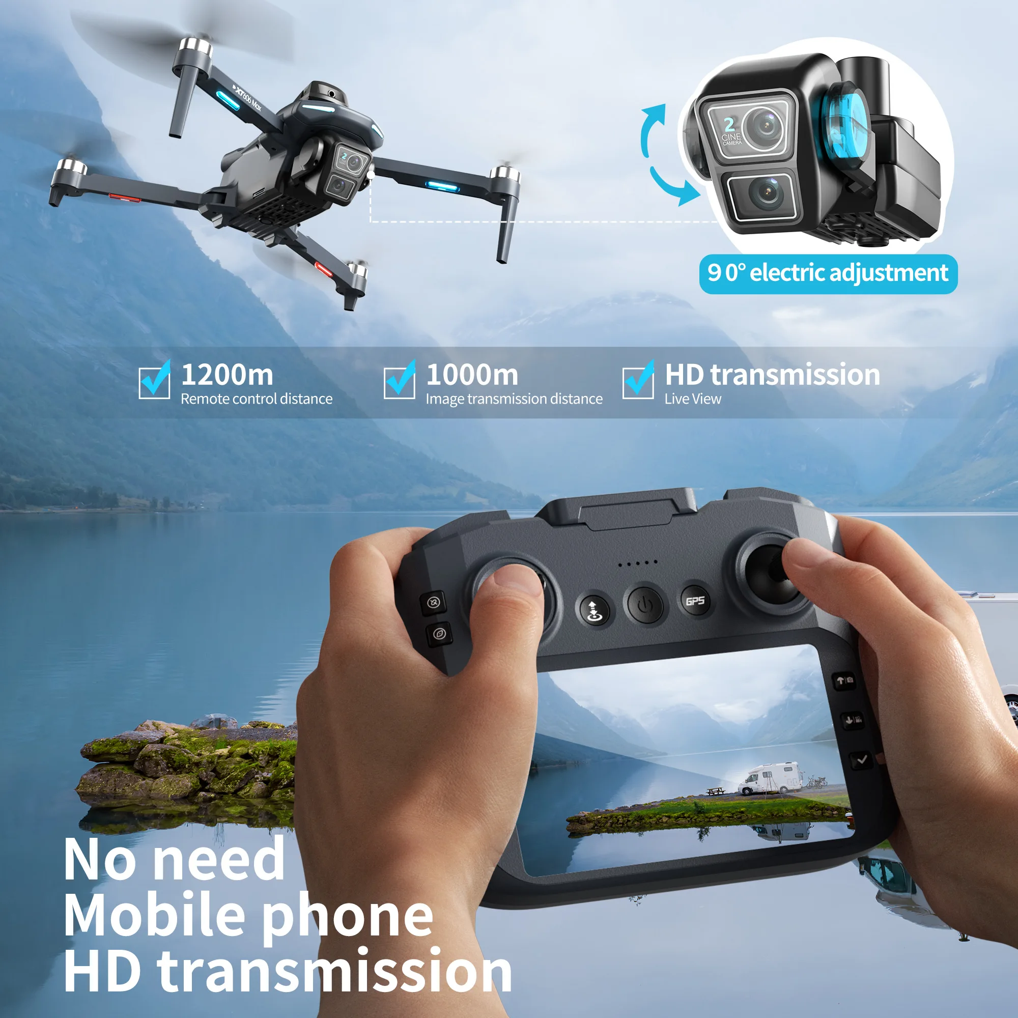 Drone Profesional XT606 Origin - Drone Camera Night Vision ulasan dan harga