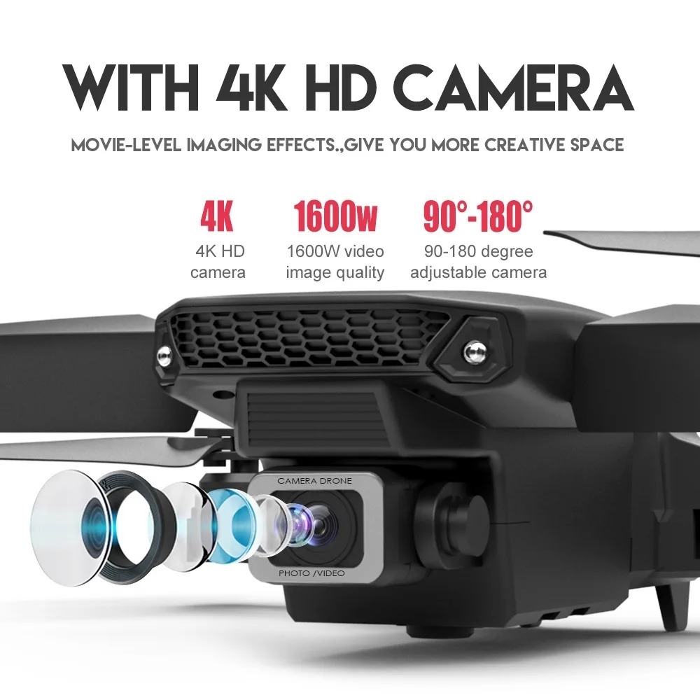 Drone RC Baru E88Pro 4K Profes - Drone Camera Wide Angle ulasan dan harga